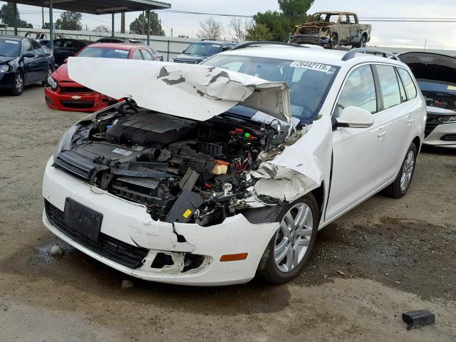 3VWPL7AJ2CM713972 - 2012 VOLKSWAGEN JETTA TDI WHITE photo 2