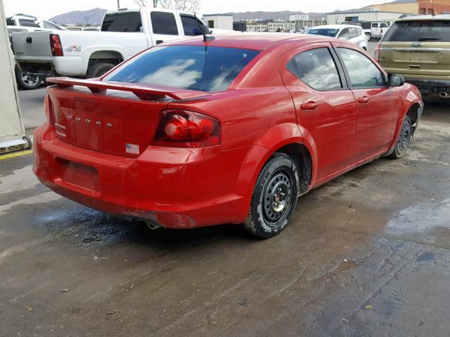 1C3CDZAG9EN174732 - 2014 DODGE AVENGER SE RED photo 4