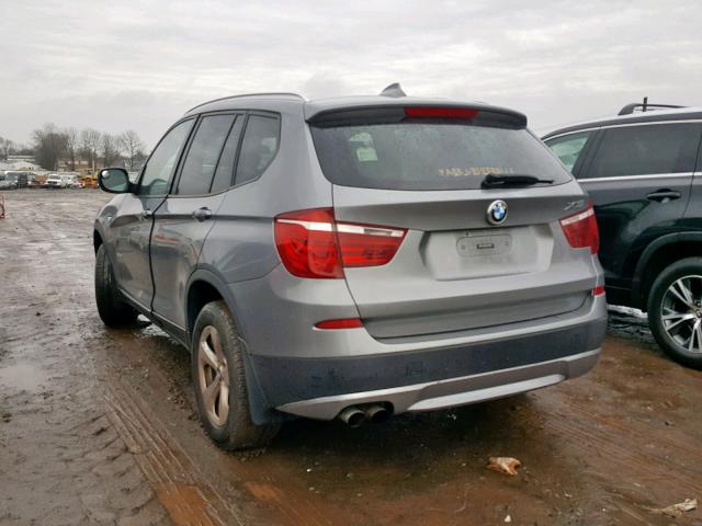 5UXWX5C52BL702380 - 2011 BMW X3 XDRIVE2 GRAY photo 3