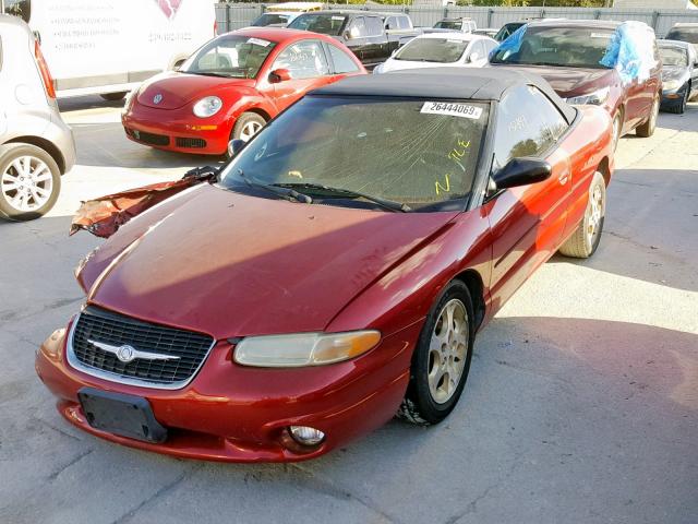 3C3EL55H7YT212342 - 2000 CHRYSLER SEBRING JX MAROON photo 2