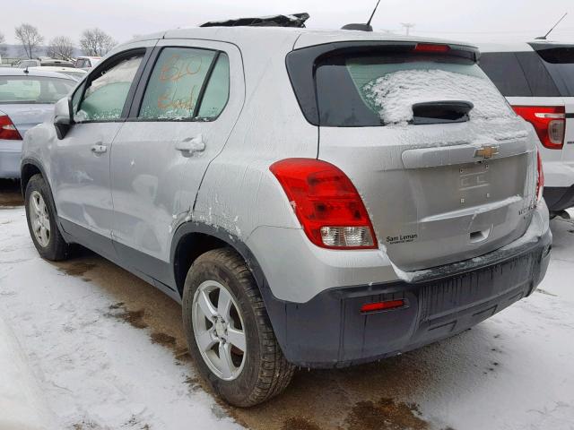 KL7CJPSBXFB066230 - 2015 CHEVROLET TRAX 1LS SILVER photo 3