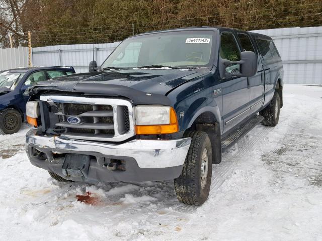 1FTSW31S7XEE46474 - 1999 FORD F350 SRW S GREEN photo 2