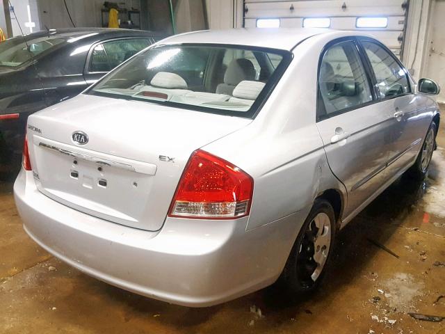 KNAFE121375445270 - 2007 KIA SPECTRA EX SILVER photo 4