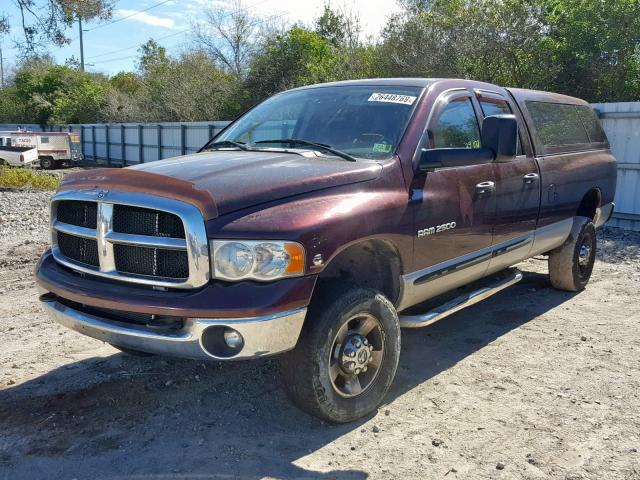 3D7KS28C75G774008 - 2005 DODGE RAM 2500 S BURGUNDY photo 2