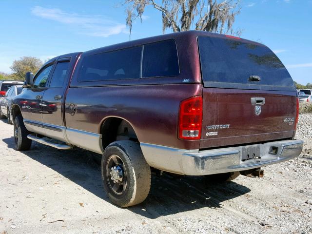 3D7KS28C75G774008 - 2005 DODGE RAM 2500 S BURGUNDY photo 3