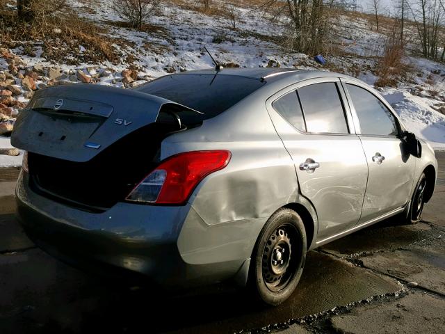 3N1CN7AP6CL842242 - 2012 NISSAN VERSA S GRAY photo 4