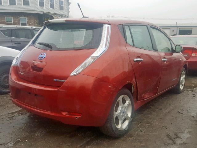 JN1AZ0CPXCT015422 - 2012 NISSAN LEAF SV MAROON photo 4