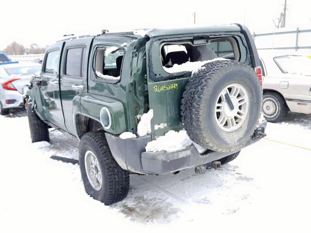 5GTDN136768102598 - 2006 HUMMER H3 GREEN photo 3