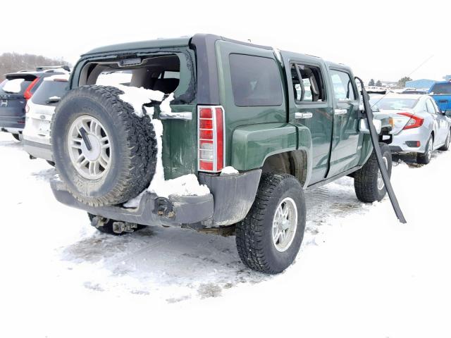 5GTDN136768102598 - 2006 HUMMER H3 GREEN photo 4