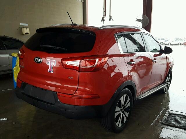 KNDPC3A27D7388932 - 2013 KIA SPORTAGE E RED photo 4