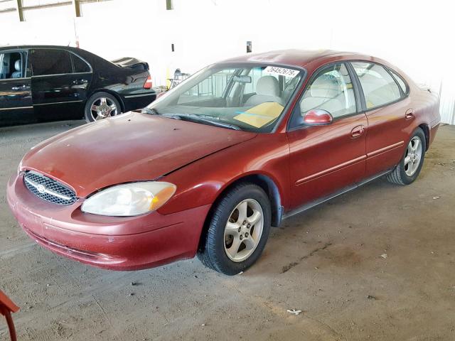 1FAFP55U4YG234116 - 2000 FORD TAURUS SES RED photo 2