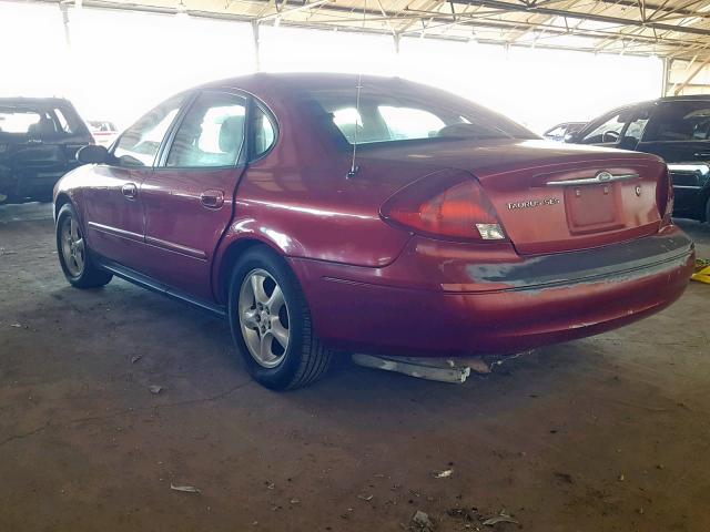 1FAFP55U4YG234116 - 2000 FORD TAURUS SES RED photo 3