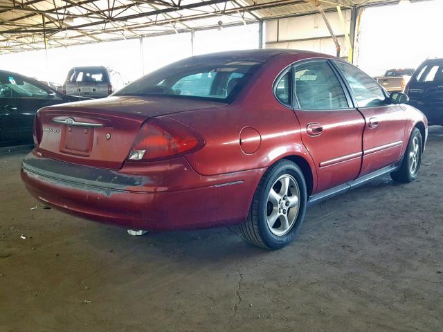 1FAFP55U4YG234116 - 2000 FORD TAURUS SES RED photo 4