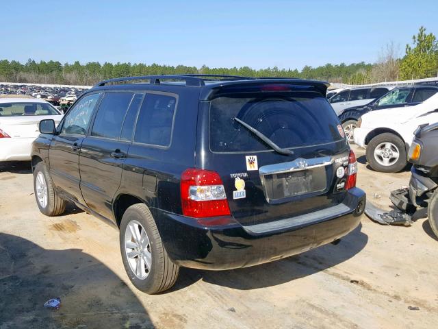 JTEDW21A460006357 - 2006 TOYOTA HIGHLANDER BLACK photo 3