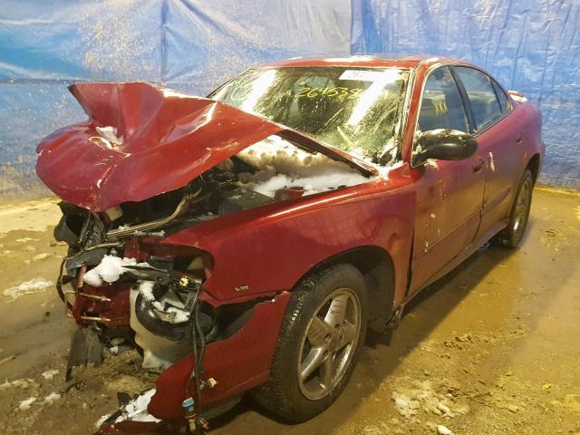 1G2NF52E34M552511 - 2004 PONTIAC GRAND AM S RED photo 2