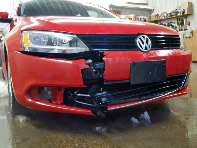 3VWLL7AJ5CM380195 - 2012 VOLKSWAGEN JETTA TDI RED photo 9