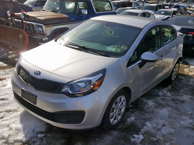 KNADM4A37E6407370 - 2014 KIA RIO LX SILVER photo 2