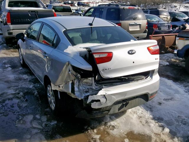 KNADM4A37E6407370 - 2014 KIA RIO LX SILVER photo 3