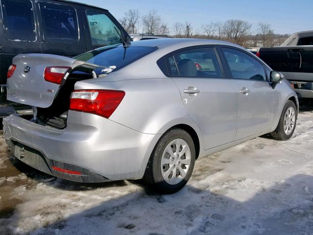 KNADM4A37E6407370 - 2014 KIA RIO LX SILVER photo 4