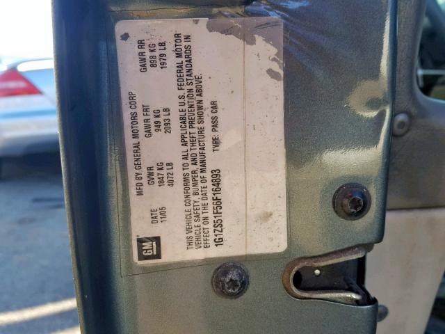 1G1ZS51F86F266463 - 2006 CHEVROLET MALIBU LS Boz foto 10