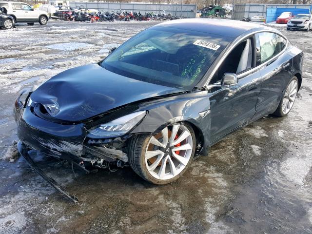 5YJ3E1EB9JF082523 - 2018 TESLA MODEL 3 BLACK photo 2