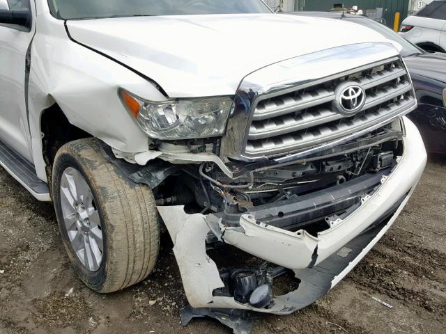 5TDDW5G10BS039893 - 2011 TOYOTA SEQUOIA PL WHITE photo 9