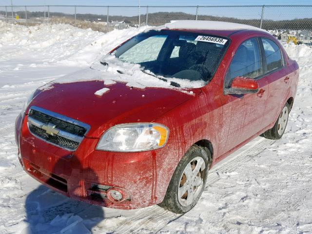 KL1TG5DE8BB240276 - 2011 CHEVROLET AVEO LT RED photo 2