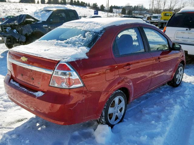 KL1TG5DE8BB240276 - 2011 CHEVROLET AVEO LT RED photo 4