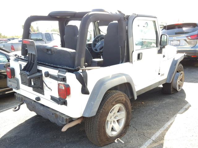 1J4FA69S45P314936 - 2005 JEEP WRANGLER / WHITE photo 4