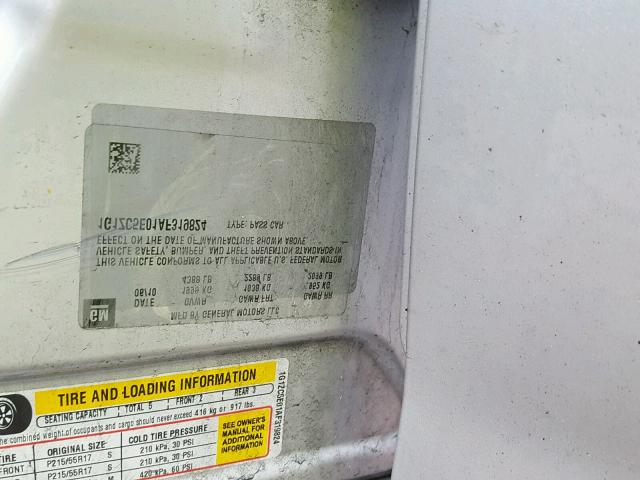 1G1ZC5E01AF319824 - 2010 CHEVROLET MALIBU 1LT ვერცხლისფერი ფოტო 10