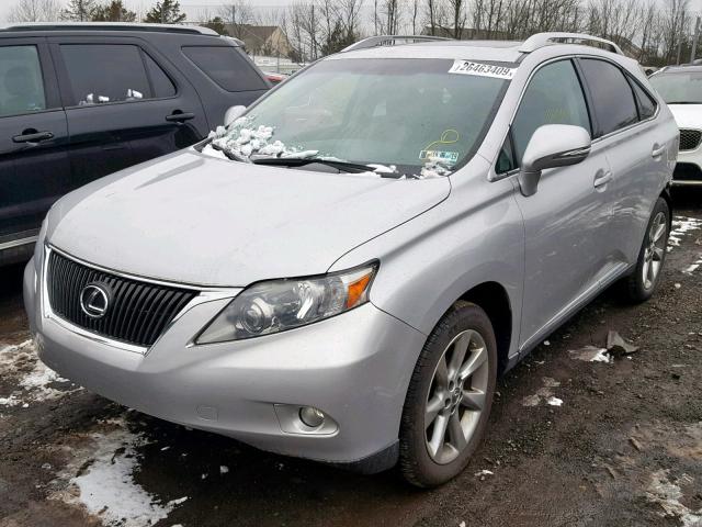 2T2BK1BA4AC011648 - 2010 LEXUS RX 350 SILVER photo 2