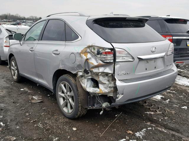 2T2BK1BA4AC011648 - 2010 LEXUS RX 350 SILVER photo 3