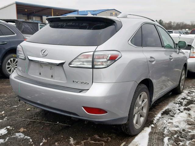 2T2BK1BA4AC011648 - 2010 LEXUS RX 350 SILVER photo 4