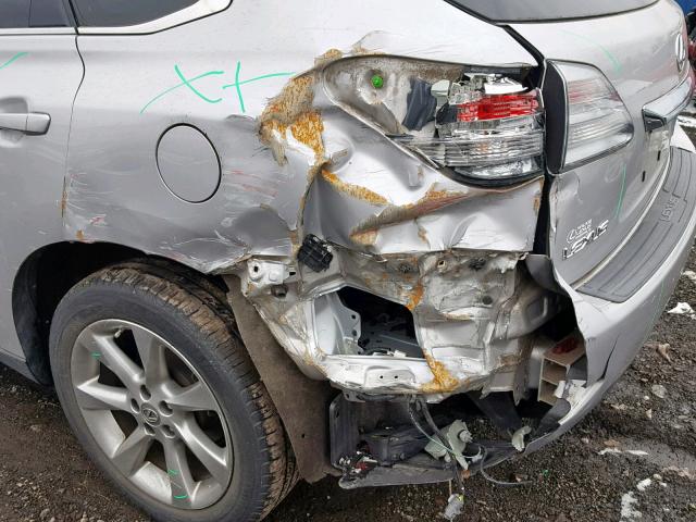 2T2BK1BA4AC011648 - 2010 LEXUS RX 350 SILVER photo 9