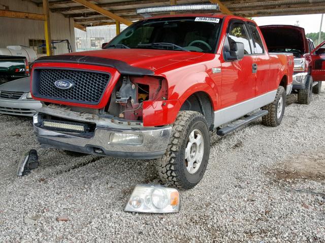 1FTPX14564NB43968 - 2004 FORD F150 RED photo 2