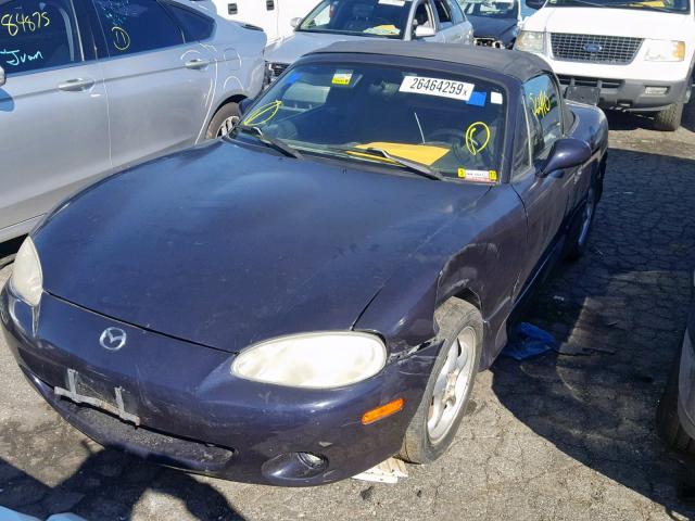 JM1NB353910217441 - 2001 MAZDA MX-5 MIATA PURPLE photo 2