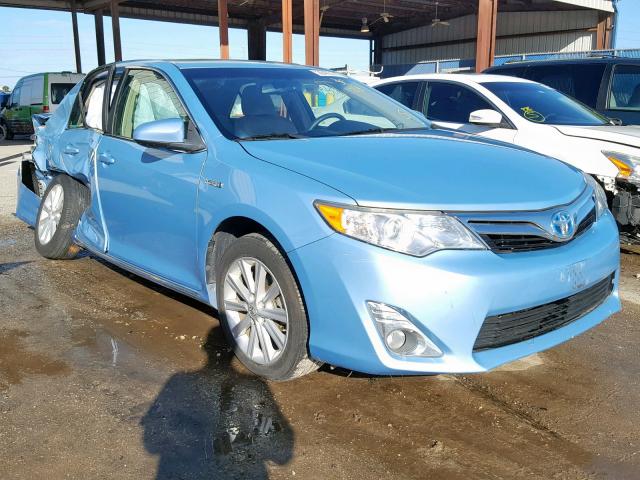 4T1BD1FK1CU013232 - 2012 TOYOTA CAMRY HYBR BLUE photo 1