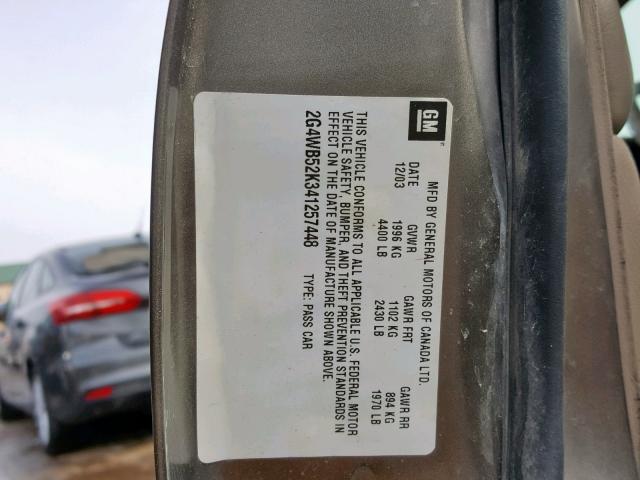 2G4WB52K341257448 - 2004 BUICK REGAL LS BROWN photo 10