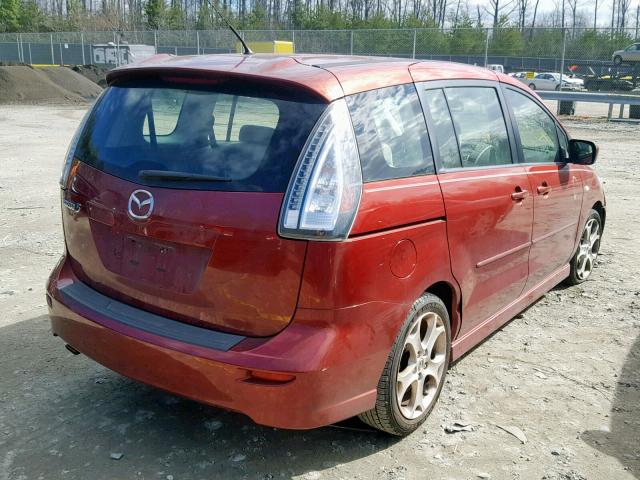 JM1CR293080317106 - 2008 MAZDA 5 RED photo 4