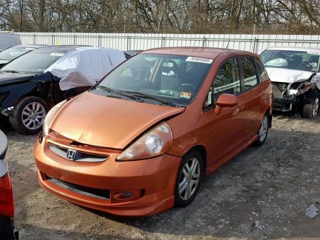 JHMGD38658S070377 - 2008 HONDA FIT SPORT ORANGE photo 2