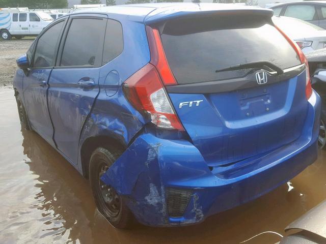 3HGGK5H51FM711624 - 2015 HONDA FIT LX BLUE photo 3