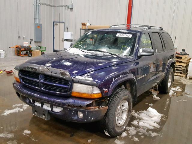 1B4HS28Y1XF660507 - 1999 DODGE DURANGO PURPLE photo 2