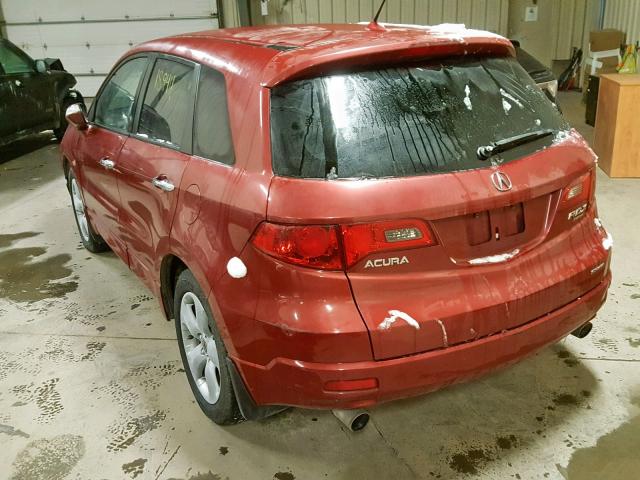 5J8TB18288A801186 - 2008 ACURA RDX RED photo 3