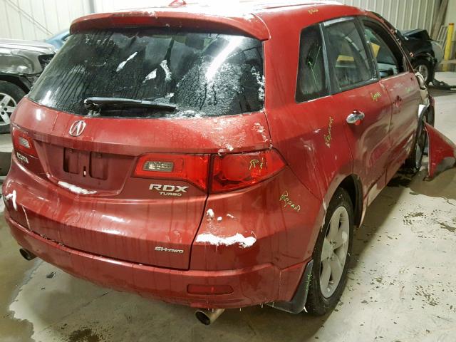 5J8TB18288A801186 - 2008 ACURA RDX RED photo 4