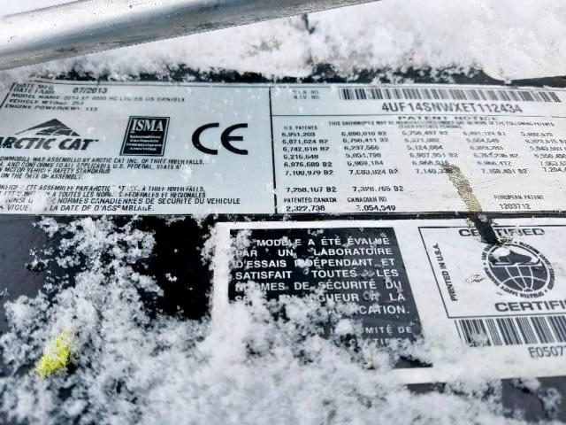 4UF14SNWXET112434 - 2014 ARCTIC CAT XF800SNOPR 橙色 照片 9