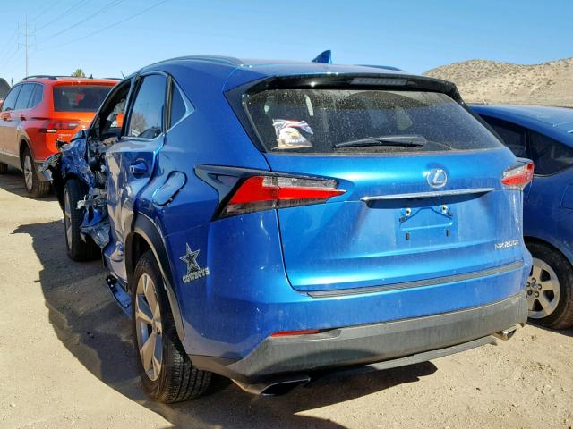 JTJBARBZXH2116907 - 2017 LEXUS NX 200T BLUE photo 3