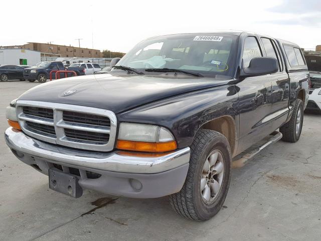 1D7HL48N14S548560 - 2004 DODGE DAKOTA QUA BLACK photo 2