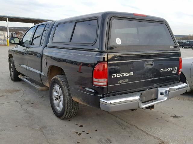 1D7HL48N14S548560 - 2004 DODGE DAKOTA QUA BLACK photo 3