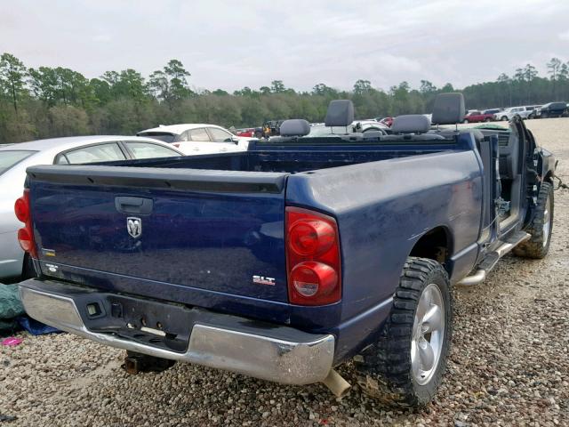 1D7HA18P47S164041 - 2007 DODGE RAM 1500 S BLUE photo 4