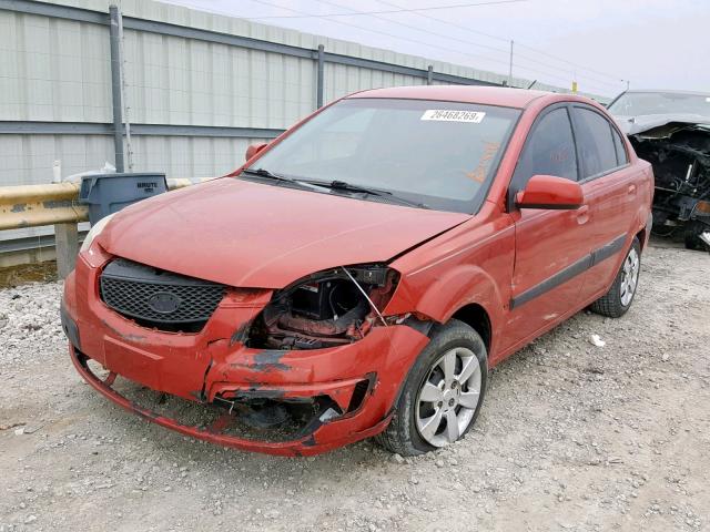 KNADE123276204898 - 2007 KIA RIO BASE RED photo 2